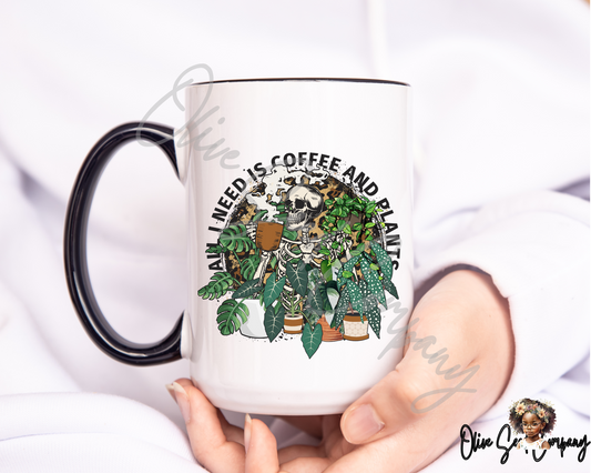 Mug 'All I need Is Coffee & Plants'